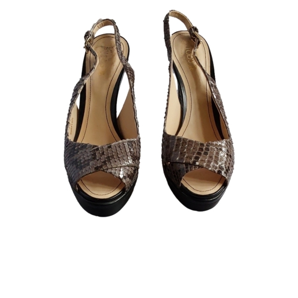 TOD'S EXOTIC‎ PYTHON SLING BACK WOMEN'S  CUSTOMIZED SHOES NWOT